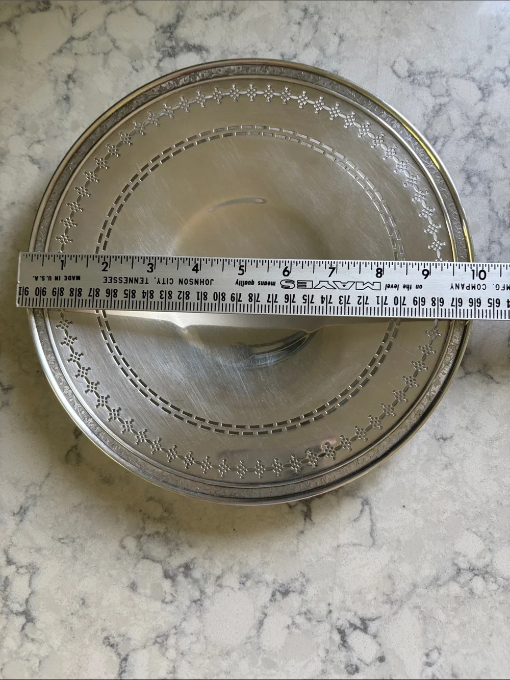 Vintage 10” Classic Silver-Plated Decorative Serving Platter #6880